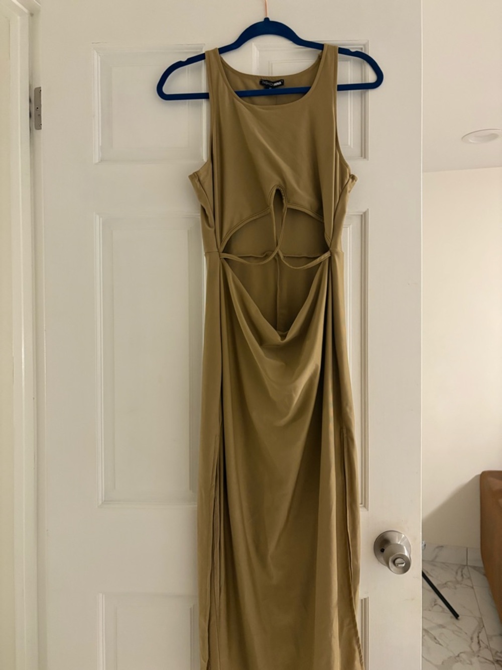 Fashion Nova Champagne Cutout Midi Dress